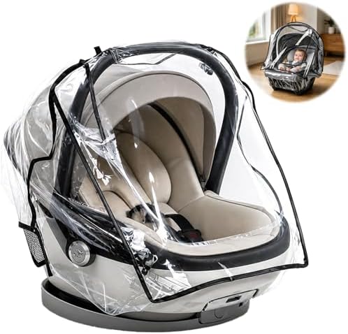 Universal Baby Car Seat Rain Cover, Waterproof Pram Rain Cover with Large Window for Quick Access, Side Ventilation, Easy Carry Protector for Newborn Infant Car Seats - Image 7