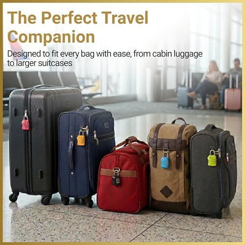 TSA Approved 3 Digit Combination Luggage Locks 2 Packs Assorted Colour - Resettable Travel Padlock for Suitcases Backpack & Gym Locker Security, Travel Accessories and Holiday Essentials - Image 5