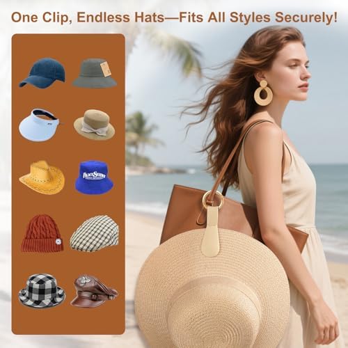 Fikoksol Magnetic Hat Clip for Travel on Bag, Silicone Hat Holder for Tote Beach Bag, Hand Free Strong Magnet Purse Hook Cowboy Hat Hanger Carrier for Travel Vacation Essentials Accessories - Image 2