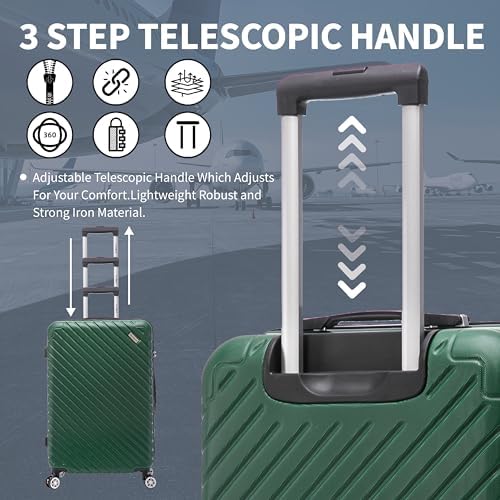 FLYMAX 24" Medium Suitcase 4 Wheel Lightweight Luggage Hard Shell ABS Travel Case Hold Check in Fits 15kg - 20kg Medium Size + 3 Digit Lock + Telescopic Handle 67 Litre Capacity - Image 8