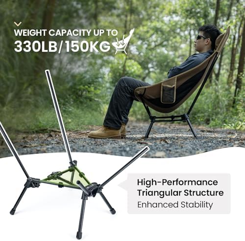 OneTigris Tigerblade High Back Camping Chair with Pillow Design, Comfortable Widened Seat Folding Chair - Image 6