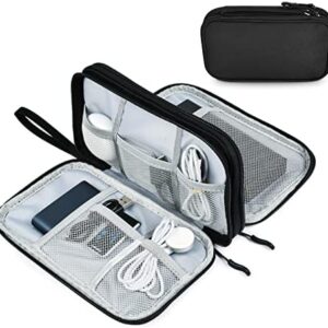 Exterior Hard Drive Case With Organizer, Mesh Pockets & Compartments - Portable for Electronics Accessories - Black Travel Bag - Carrying Case