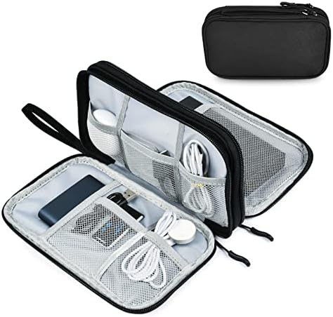 Exterior Hard Drive Case With Organizer, Mesh Pockets & Compartments - Portable for Electronics Accessories - Black Travel Bag - Carrying Case