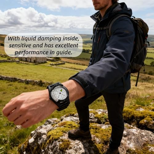 Wrist Compass, Outdoor Compass Watch with Glow in Dark Dial & Adjustable Rubber Strap for Hiking Camping, Survival Gear - Image 4