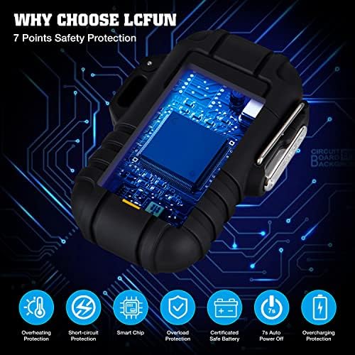 Electric Lighter Rechargeable USB, Electronic Plasma Arc Lighter Windproof and Waterproof for Camping, Hiking, Outdoor, Survival, Tactical, EDC Gear, Birthday Gifts for Him Men - Image 6