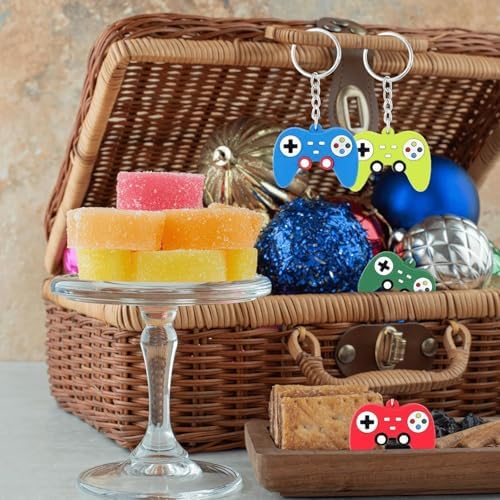 Gaming Keyrings - 4pcs Gaming Party Bag Fillers Supplies Keychains,Gaming Controller Keyrings,Game Handle Pendant Keyring Decorations for Party Bags Teenager Boys Kids Gifts,Kids Party Favors Supplies - Image 7