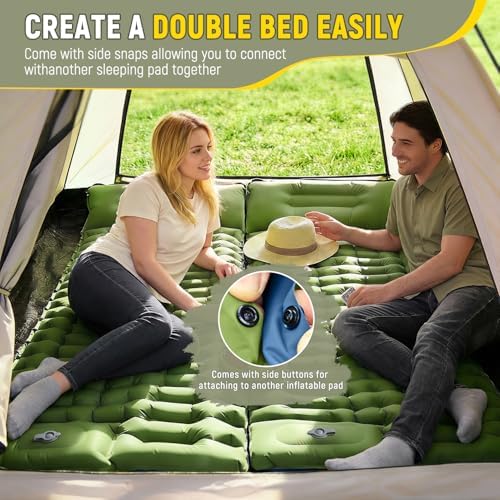 Myxslop Camping Sleeping Pad with Built-in Foot Pump & Pillow, 15.5cm Thick Ultralight Inflatable Sleeping Mat, Compact Camping Mat for Hiking, Backpacking, Festivals & Tent Camping - Image 6
