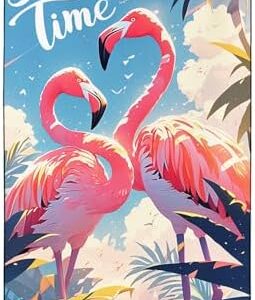 YISUMEI Summer Flamingos Beach Towels for Adults Extra Large 180 x 90 cm, Microfibre Lightweight Quick Dry Towel for Swimming Pool Cruise Travel Sports Camping