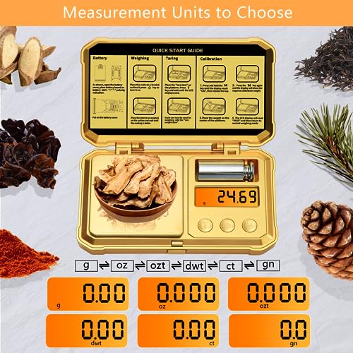 GRAM PRES Digital Pocket Gram Scale 300g x 0.01g Accuracy, Small Mini High Precision Gold Scale Digital Weight Grams And Oz For Jewelry,Diamond,Arrows, Powders And Medicine,With 50g Cal Weights - Image 4
