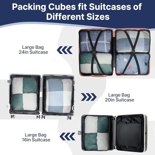 Large Packing Cubes, 5 PCS Travel Essentials include 4 Same Size Packing Cubes for Suitcases and 1 PCS 20L Ryanair Cabin Bag 40x20x25 - Image 3