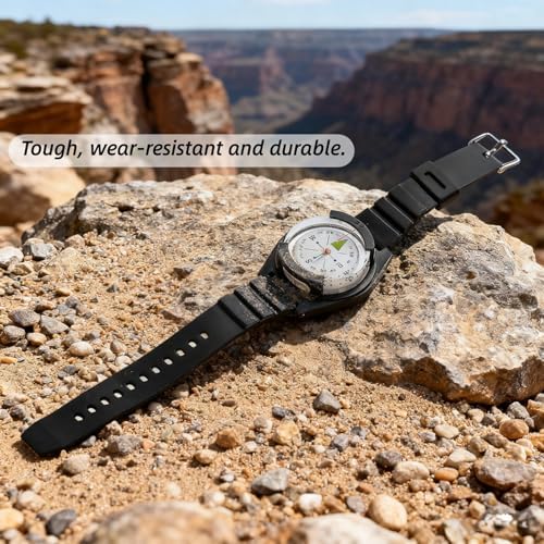 Wrist Compass, Outdoor Compass Watch with Glow in Dark Dial & Adjustable Rubber Strap for Hiking Camping, Survival Gear - Image 6