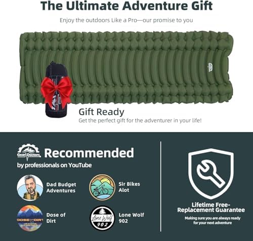 Gear Doctors Camping Pads Self Inflating Ultralight Apollo air 4.3-5.2 R Insulated Camping mats 1.5-3.3 in Must Haves Inflatable Foam air Sleep mat self Inflating air Mattress for Camping cot - Image 9