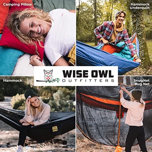 Wise Owl Outfitters Camping Hammock – up to 500lbs Portable Hammock with Tree Straps - Travel, Backpacking, Hiking, Outdoors Camping Gear - Single or Double - Image 8