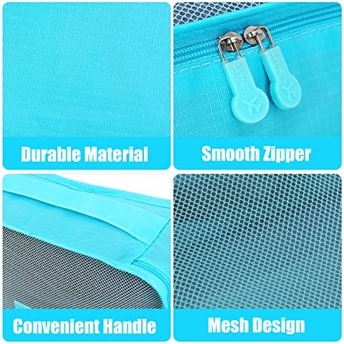 6PCS Packing Cubes for Travel Luggage Organiser Bag Compression Pouches Clothes Suitcase, Packing Organizers Storage Bags for Travel Accessories, Light Blue - Image 4
