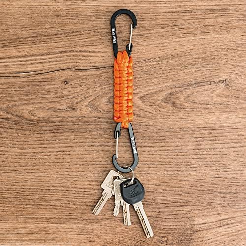 BRAVESHINE Keychain with Snap Hook Carabiner Clips, Paracord Keychain Carabiner Clips with Locking D Ring Hooks Hangers, Heavy Duty Lanyard Key Chain for Car Keys, Backpack, Tools, Men, Women - Image 7