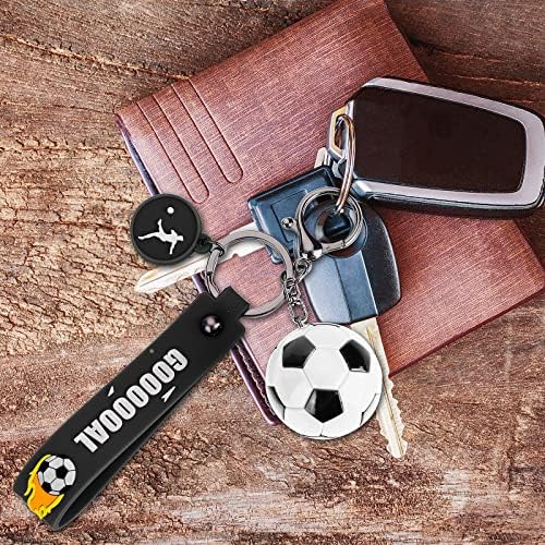 Cobee Soccer Gifts Key Chain, Inspirational Silicone Key Rings Football Keychains for Boys Girls Teens Sports School Carnival Reward Party Favors(White Ball) - Image 6