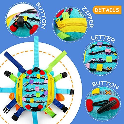 beetoy Sensory Buckle Pillow Toys for Toddlers 1-3, Learning Activity Toy Develop Fine Motor Skill, Educational Buckle Zipper Toys Toddler Activities Travel Toy for Threading Basic Skills - Image 3