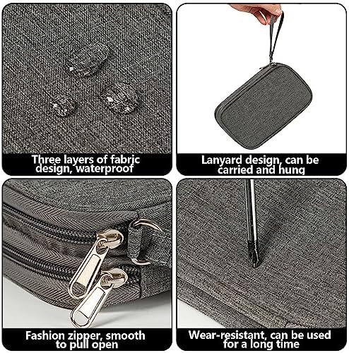 Portable Cable Organiser Bag Travel Organiser Double-Layer Cable Organiser Bag All-in-One Electronics Case for Tech Accessories, Charger, Power Bank,Earphone,Stylish Travel Gear for Men & Women - Image 5