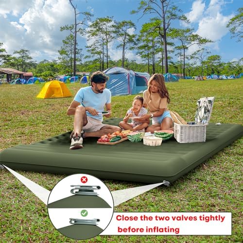 Camping Air Bed 12-15CM Extra Thick, Reinforced Support Structure with Built-in Foot Pump and Pillow Portable Camping Sleeping Mat Air Mattress for Tent Backpacking Hiking Travel - Image 7