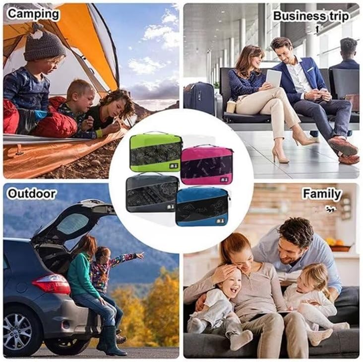 Packing Cubes for Suitcases,SWEDOU 4pcs Large Packing Cubes Luggage Carry-On Suitcase Oragniser Bags for Travel Waterproof Storage Bag for Clothes (4color) - Image 7