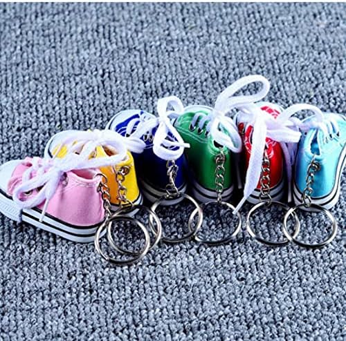 JZK 12x Mini sneakers keychains, canvas shoes keyrings for party favours, birthday party giveaways for boys girls, backpack key chains, graduation party favours, children party keepsakes - Image 4