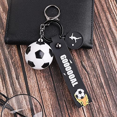 Cobee Soccer Gifts Key Chain, Inspirational Silicone Key Rings Football Keychains for Boys Girls Teens Sports School Carnival Reward Party Favors(White Ball) - Image 2