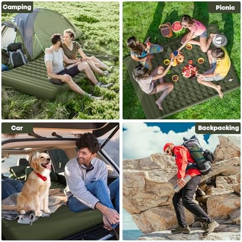 Camping Air Bed 12-15CM Extra Thick, Reinforced Support Structure with Built-in Foot Pump and Pillow Portable Camping Sleeping Mat Air Mattress for Tent Backpacking Hiking Travel - Image 6