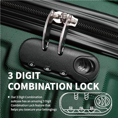 FLYMAX 24" Medium Suitcase 4 Wheel Lightweight Luggage Hard Shell ABS Travel Case Hold Check in Fits 15kg - 20kg Medium Size + 3 Digit Lock + Telescopic Handle 67 Litre Capacity - Image 5