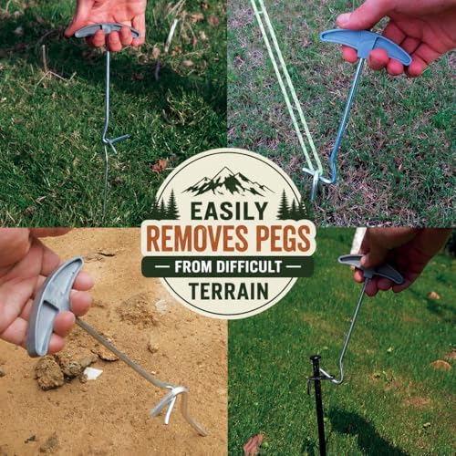 Pack of 2 Tent Peg Extractors - Camping Tools, Lightweight and Portable, Easy Peg Remover - Image 5