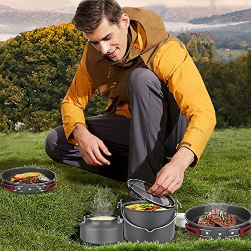 Odoland Camping Cookware Kit for 3-4 People Portable Stainless steel Cooking Set for Camping, Backpacking, Outdoor Cooking and Picnic - Image 8